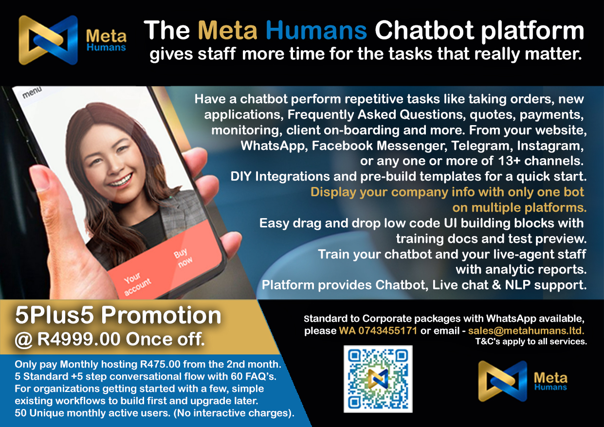 Special offer to build chatbot from Meta Humans LTD